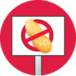 An illustration of a sign with a peanut crossed out.